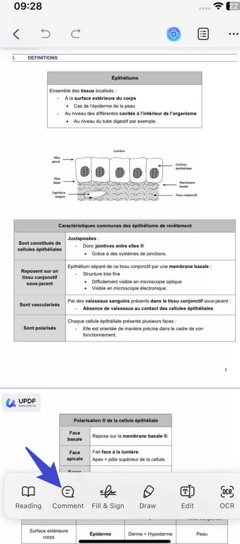 redline a contract select the pencil tool to annotate the PDF with UPDF for iOS