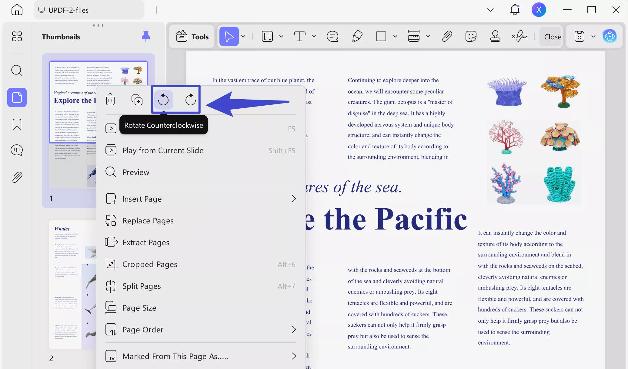 change pdf from landscape to portrait rotate