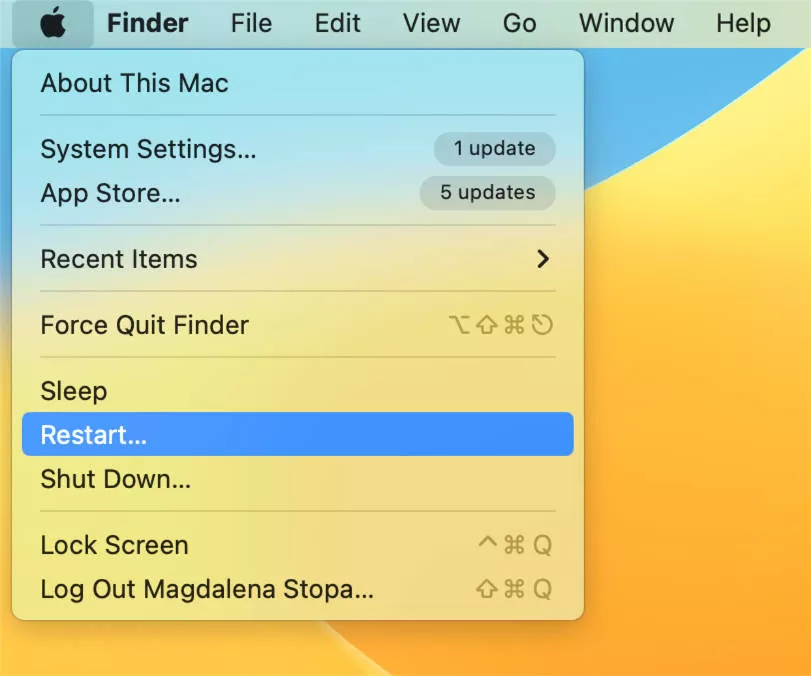 restart mac