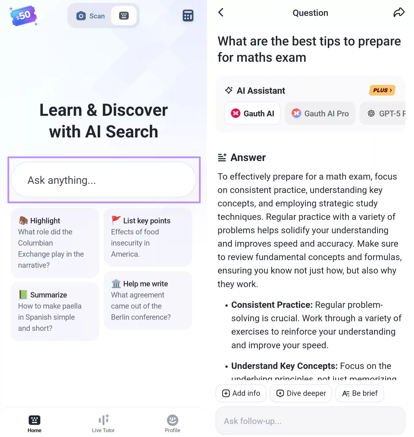 search for any topic