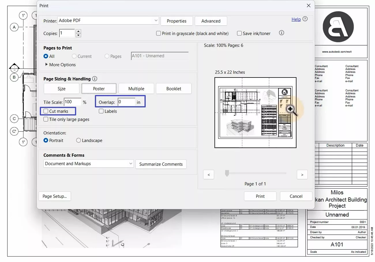 check cut marks option