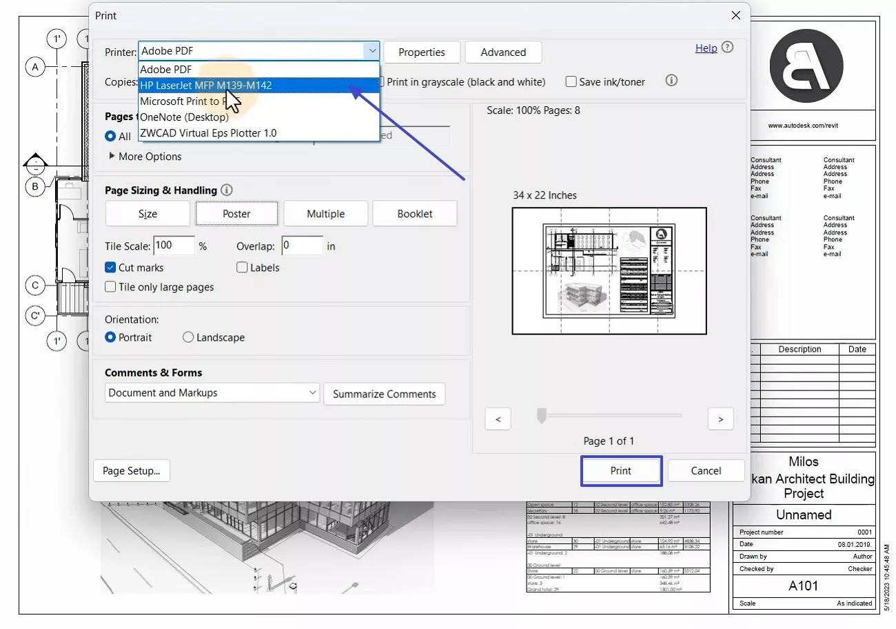 choose printer to print