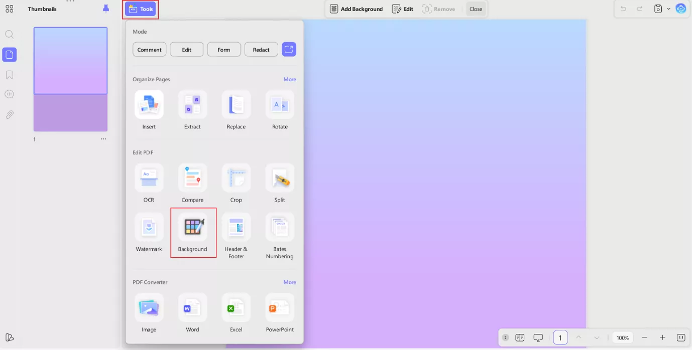adding background to minted christmas card in updf