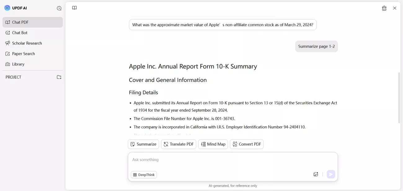 summarize long pdfs concise content