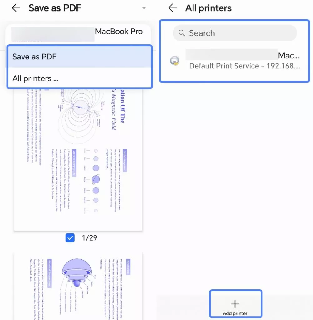 print pdf in updf android