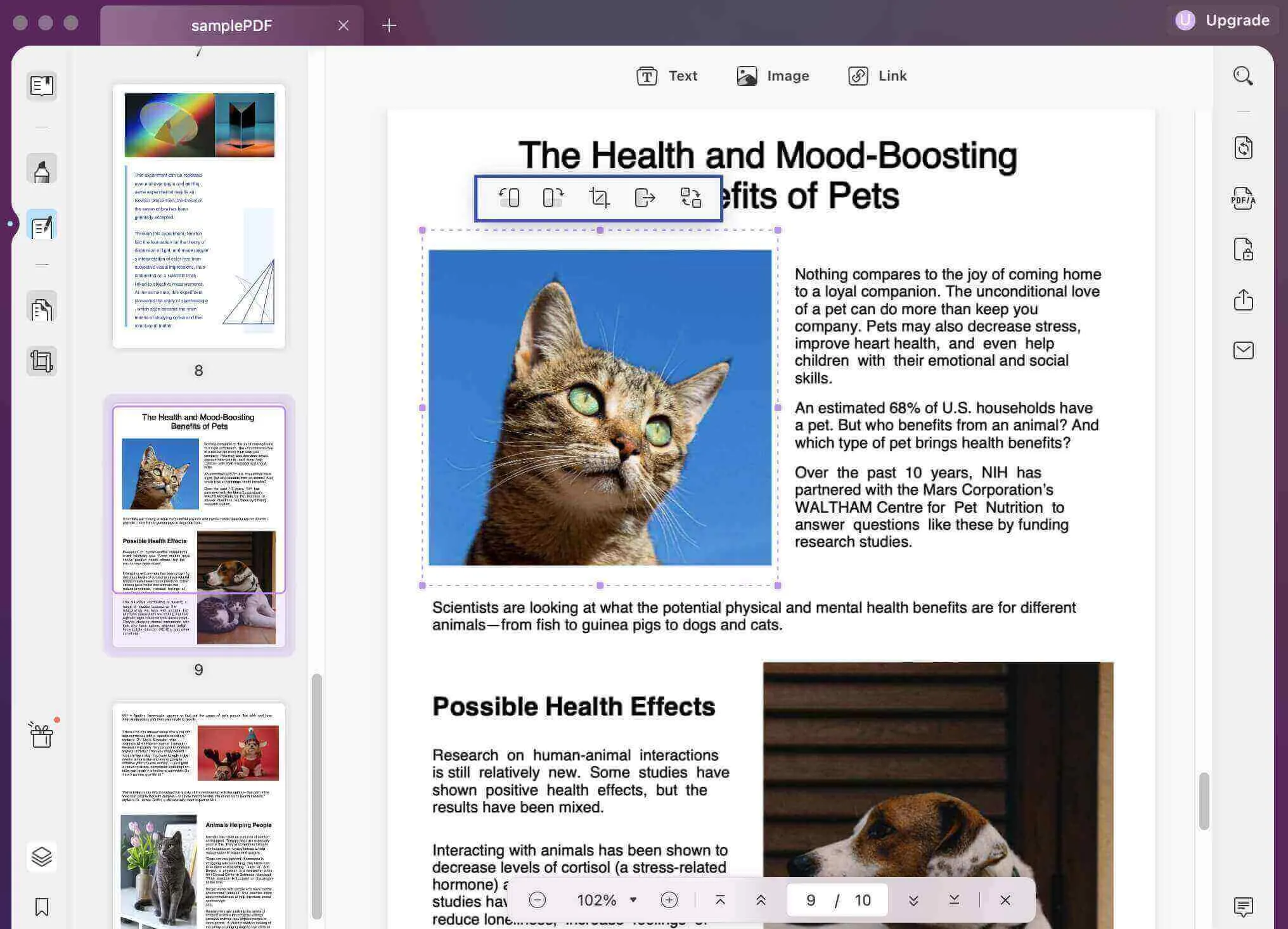 Crop images in PDF