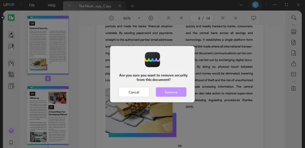 what is pdf password remove security
