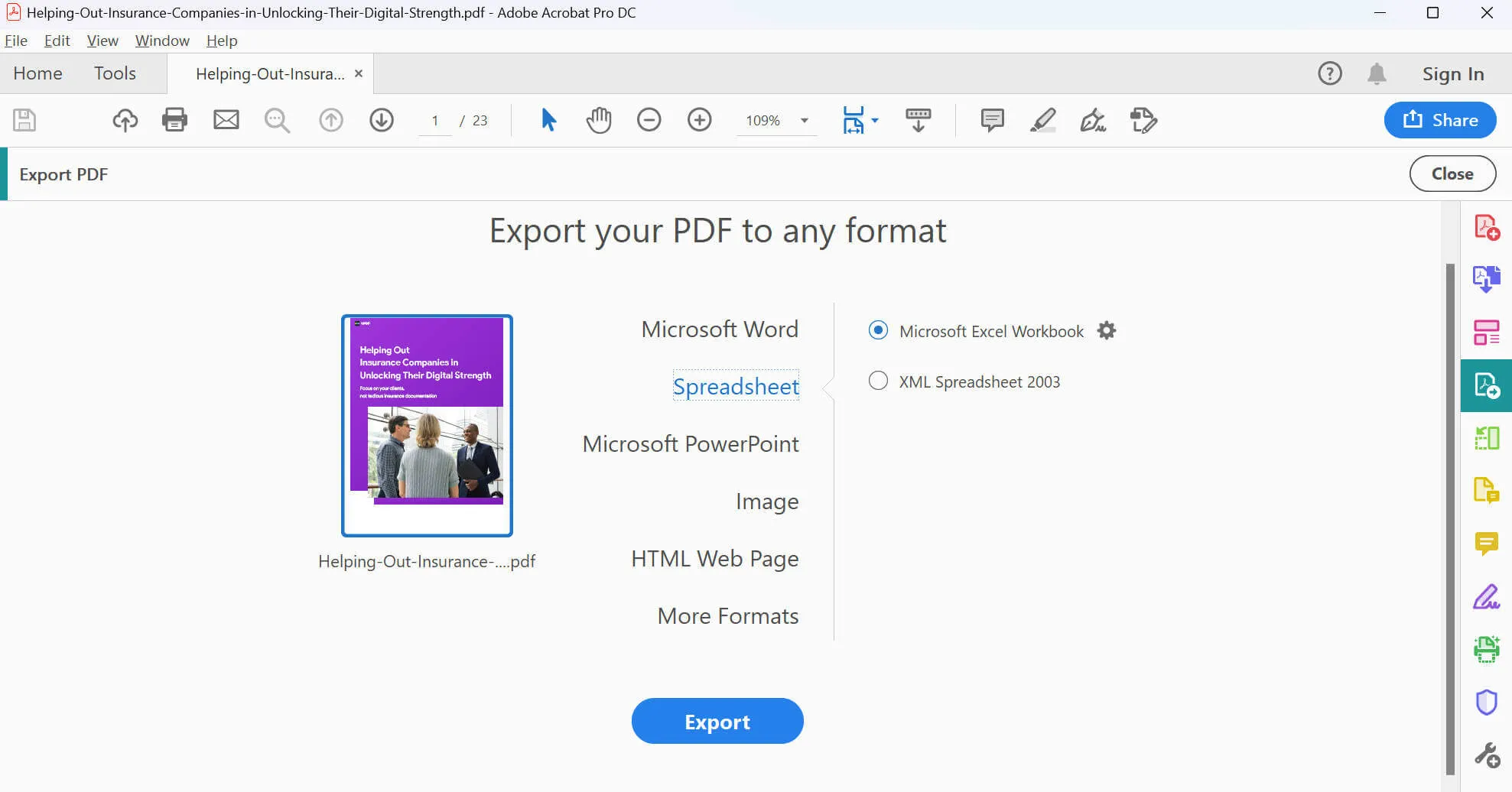 pdf to excel adobe