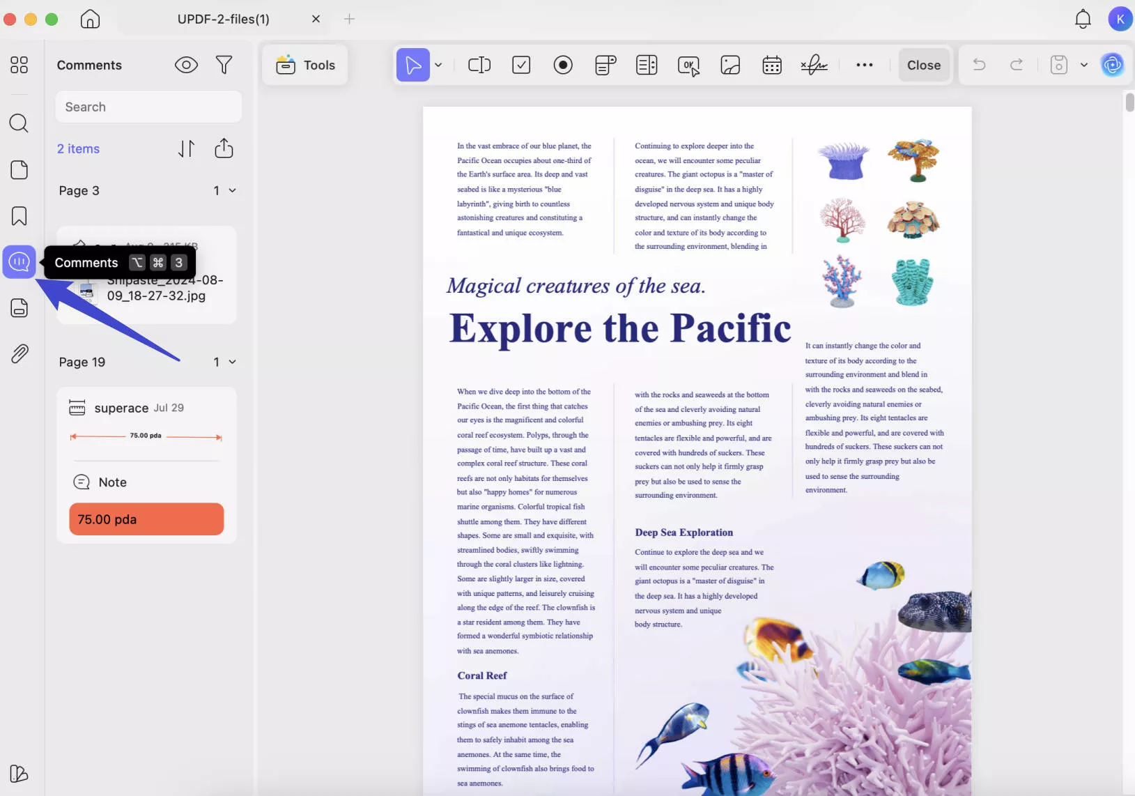 how to search in a pdf on mac comment list icon