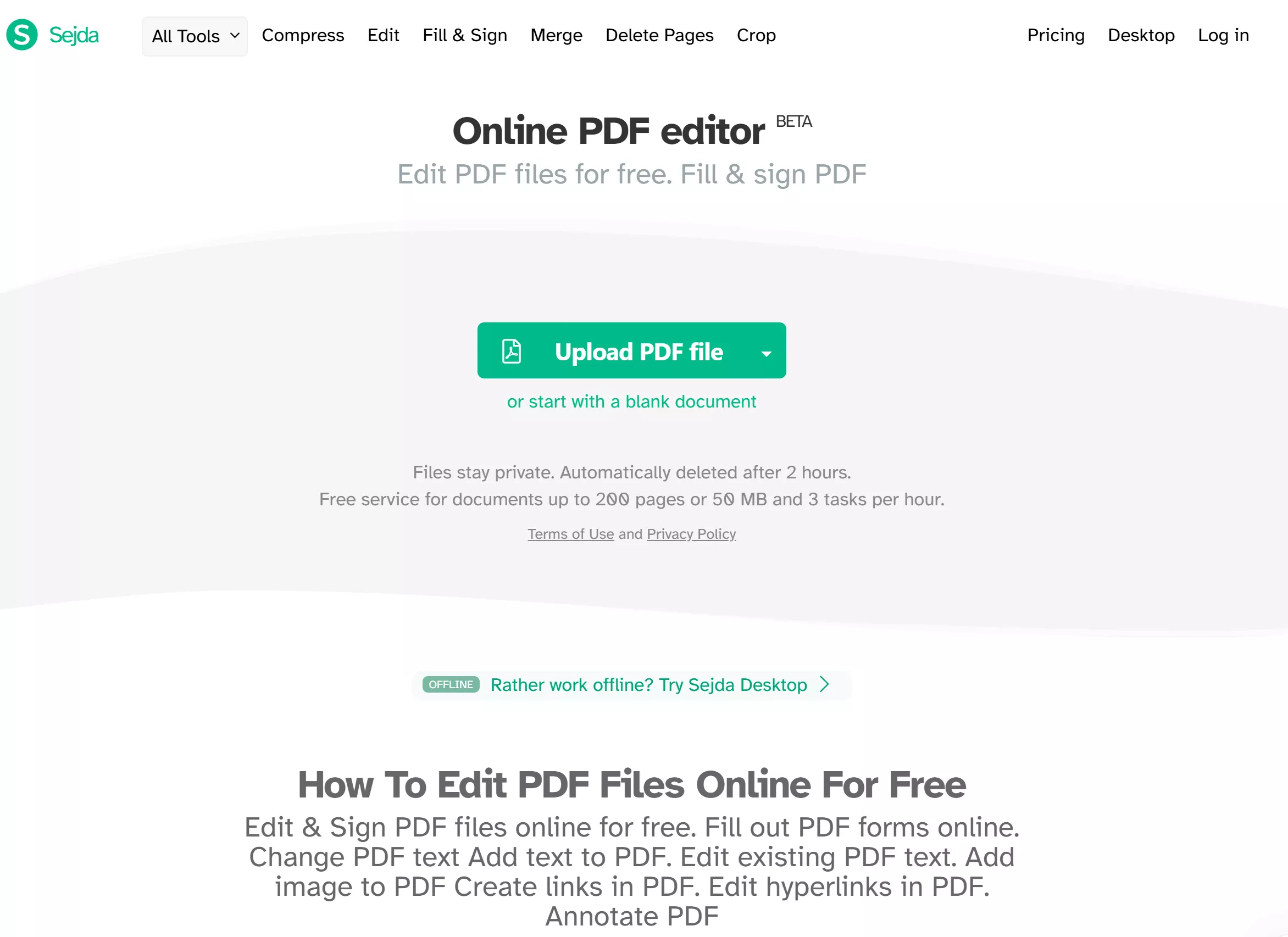online pdf editor free without watermark sejda