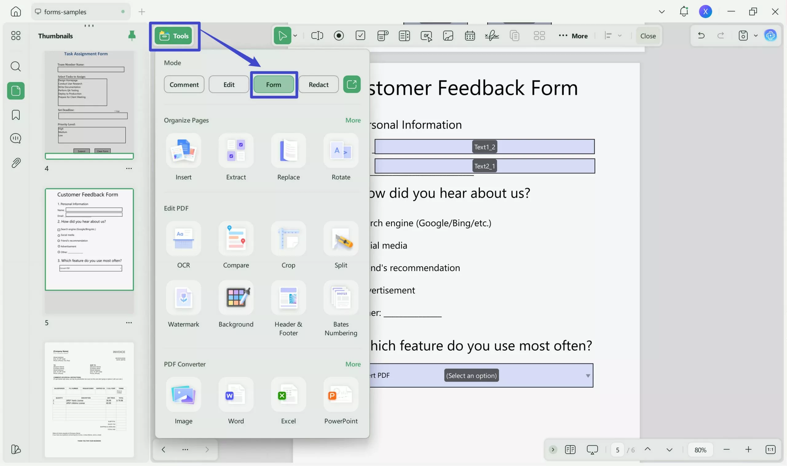 creating a fillable pdf in adobe edit form
