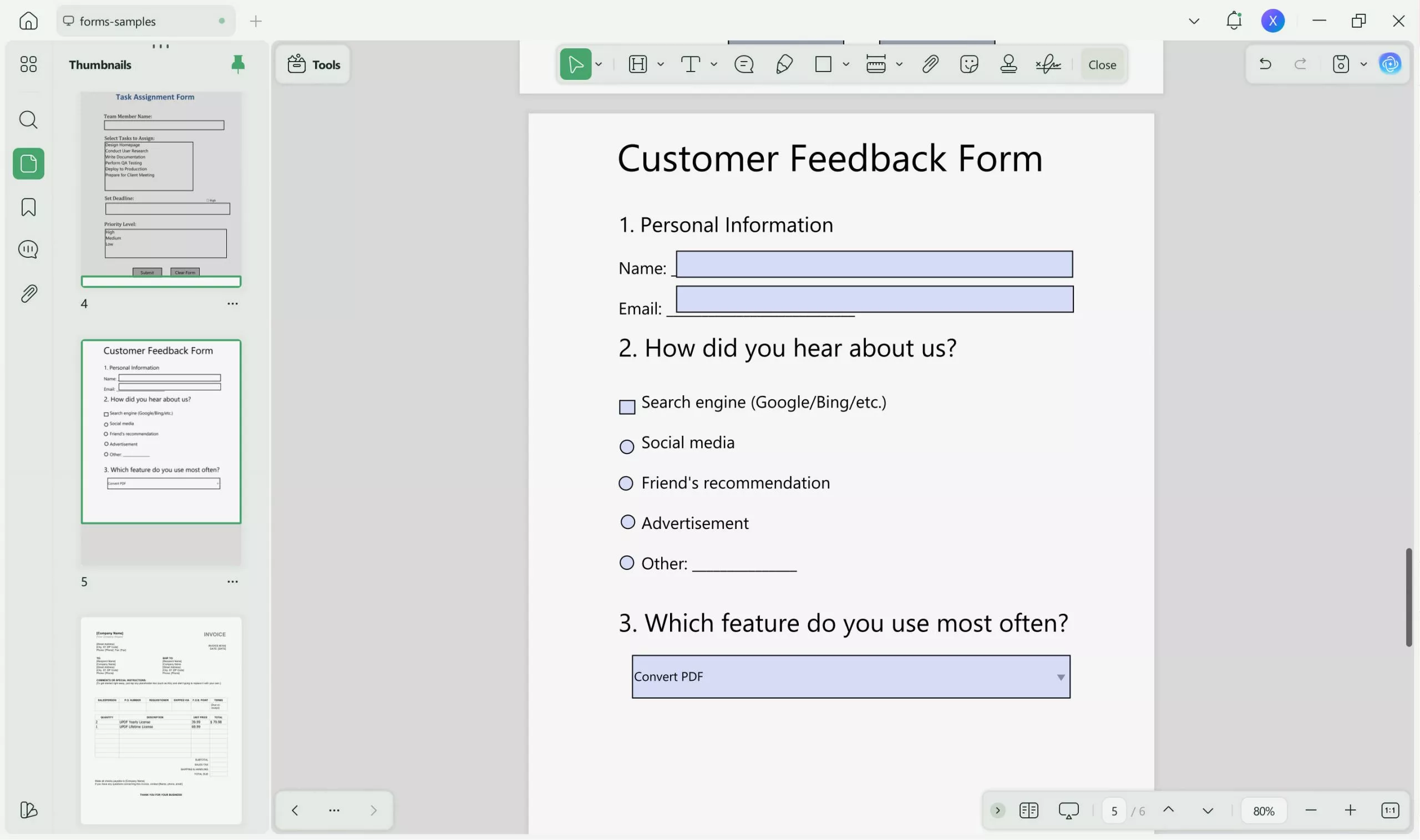 creating a fillable pdf in adobe updf prepare form