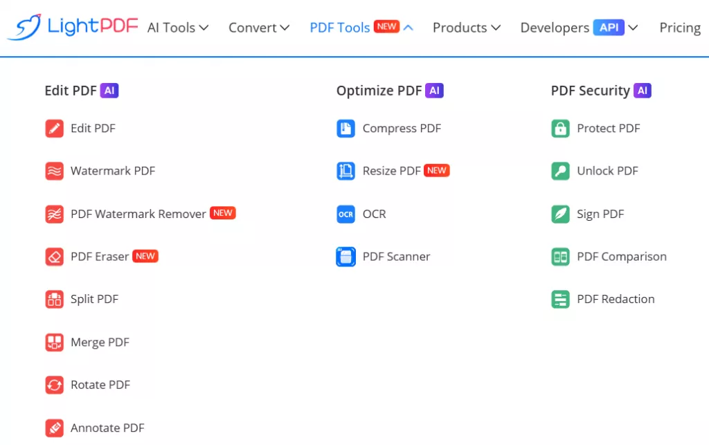 lightpdf alll tools
