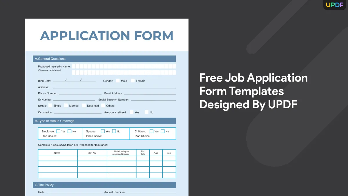 Free Employment Job Application Forms For 2025