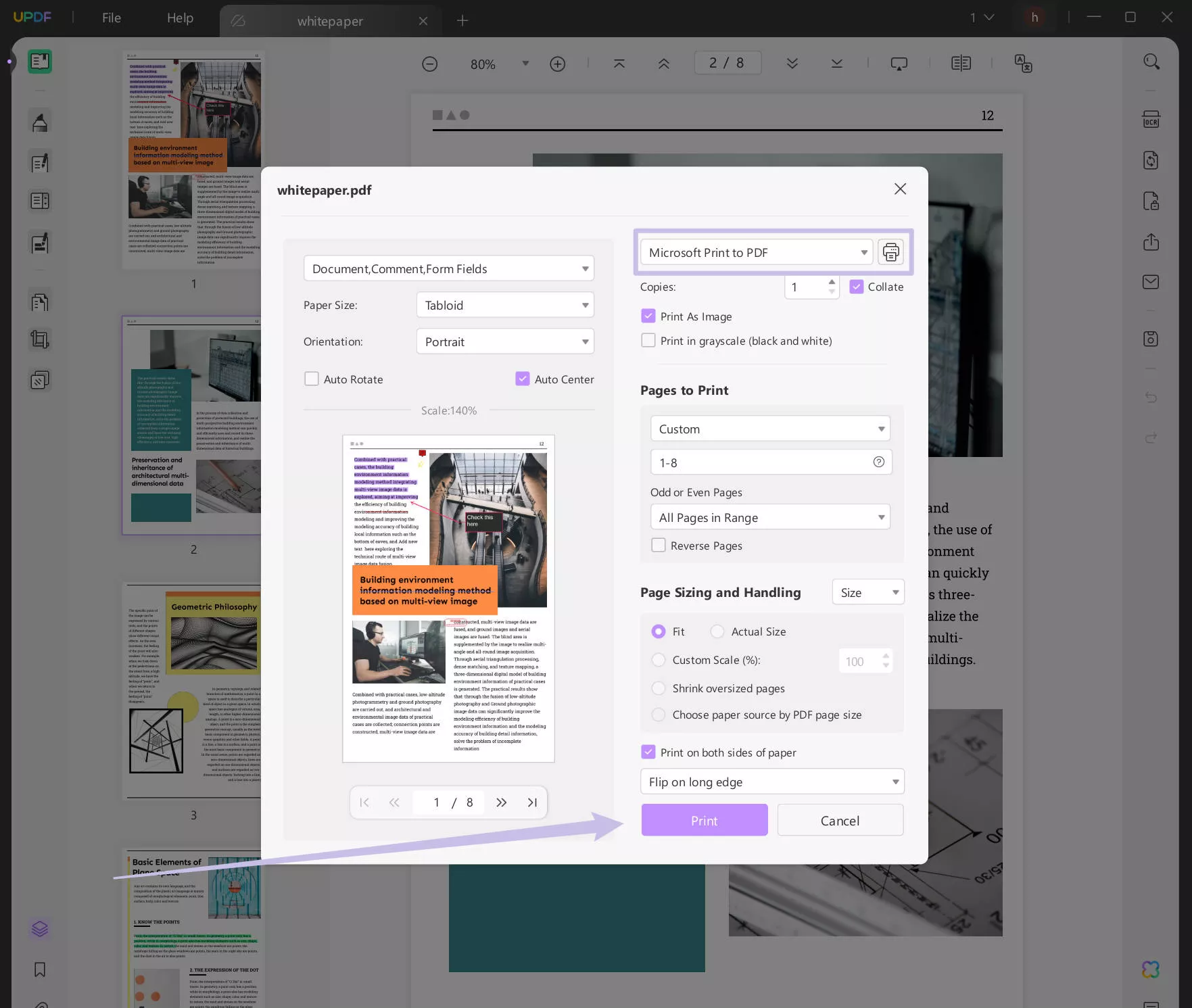 microsoft print to PDF with UPDF