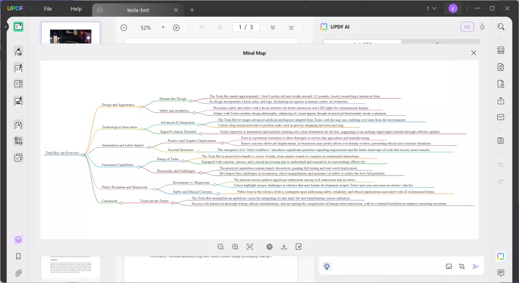 updf ai generate mind map