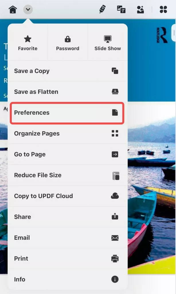 updf fullscreen mode setting