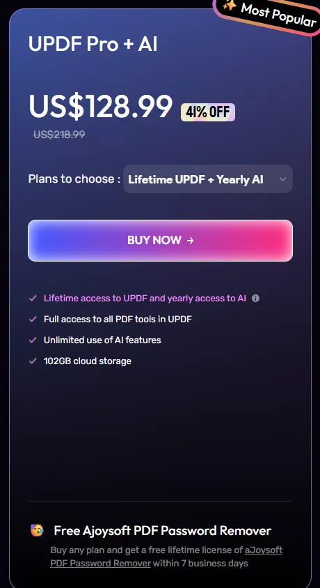 lifetime updf with yearly ai