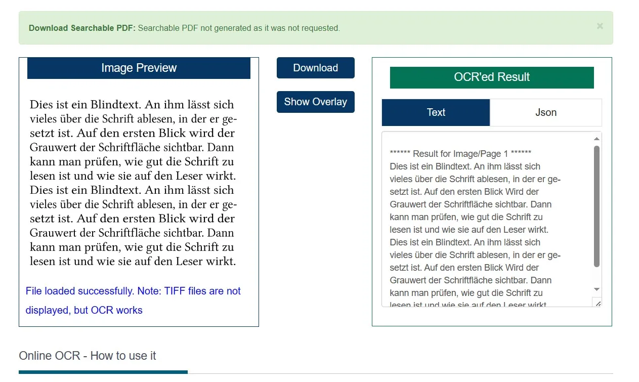 german ocr OCRSpace