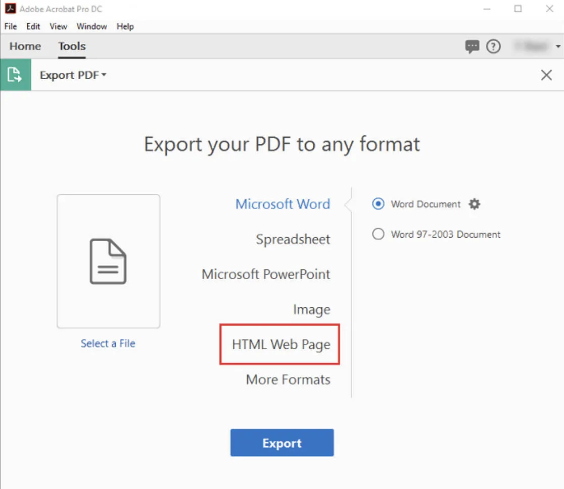 pdf to htm converter adobe