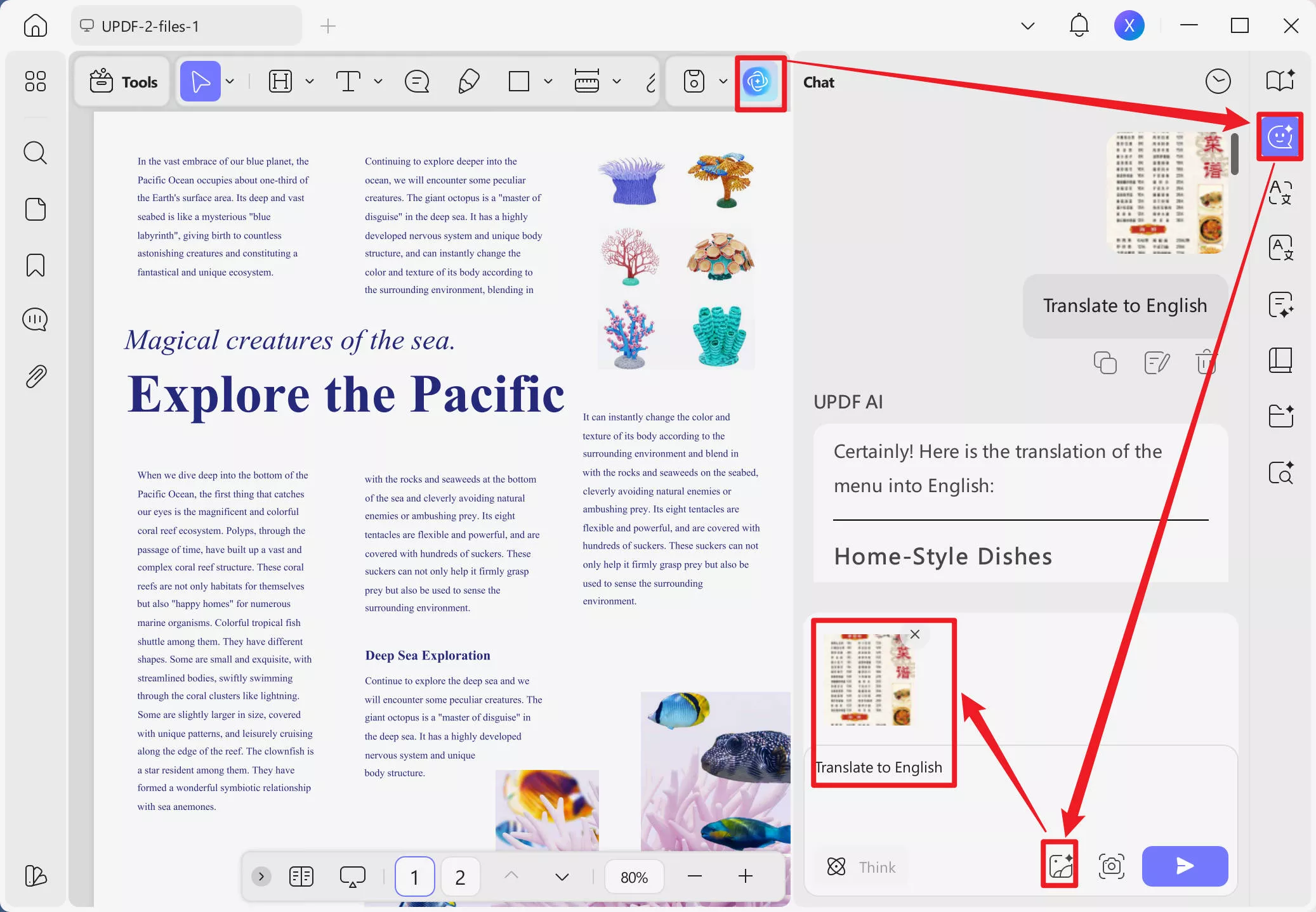 Translate the image into english with UPDF on Windows