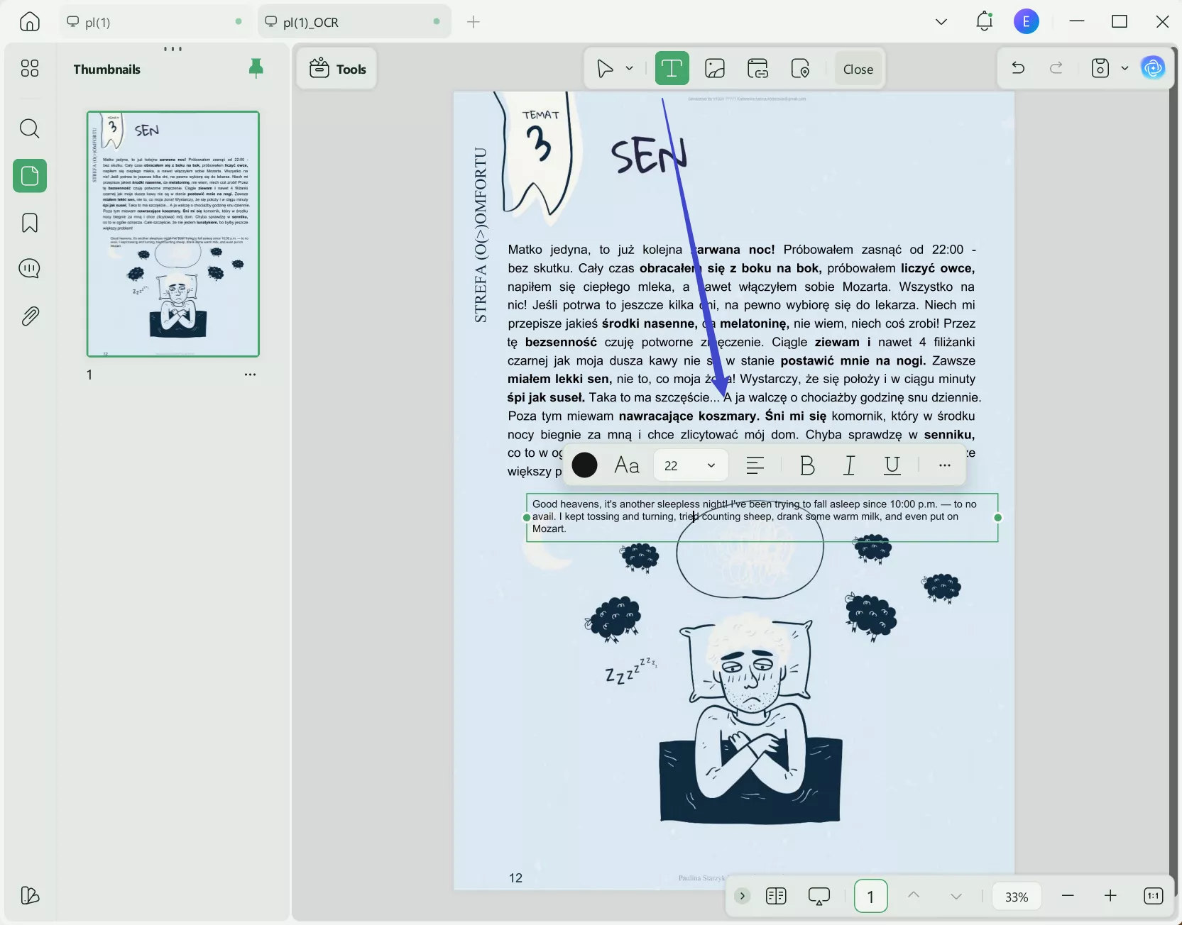 translate image polish to english replace original text