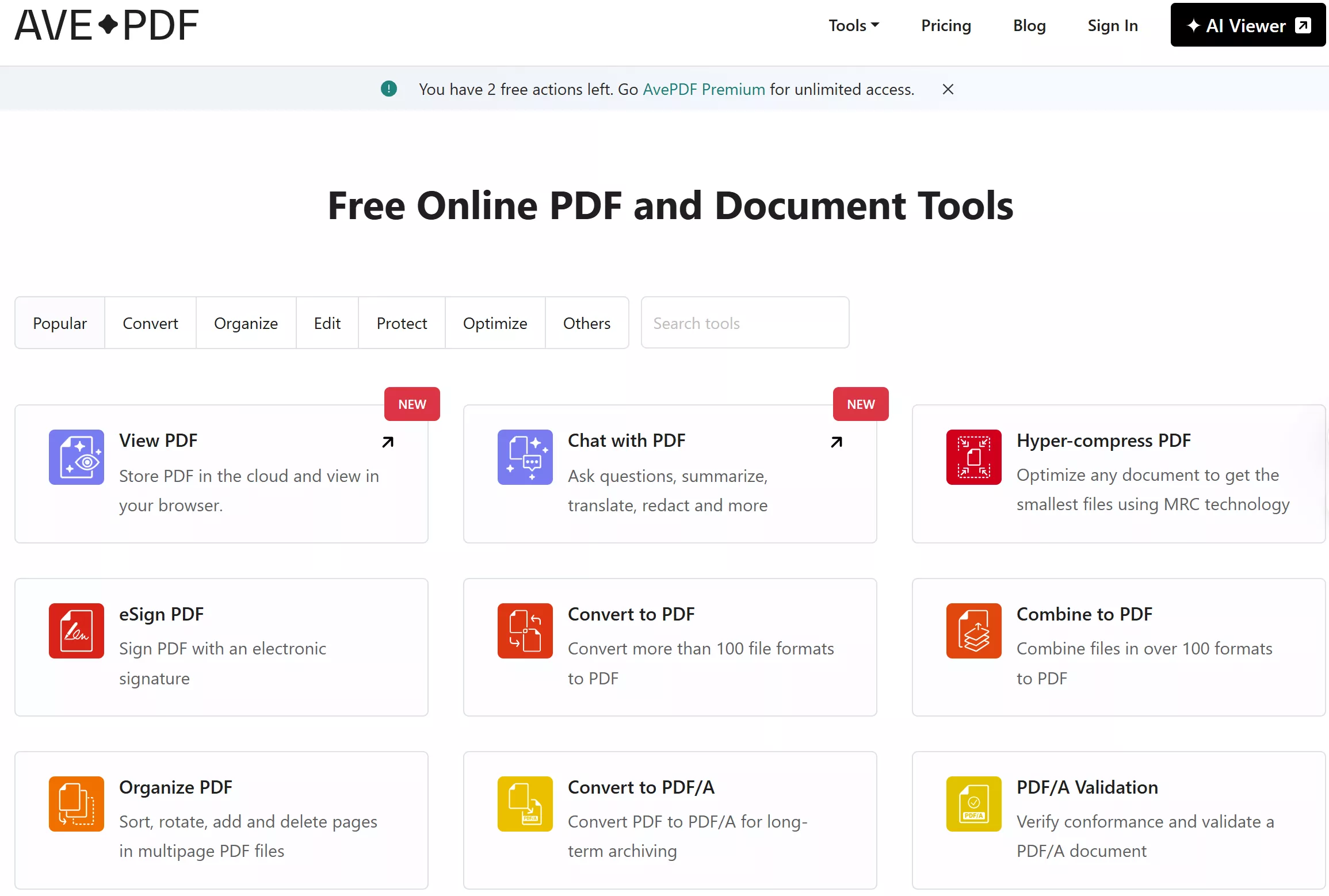 avepdf interface