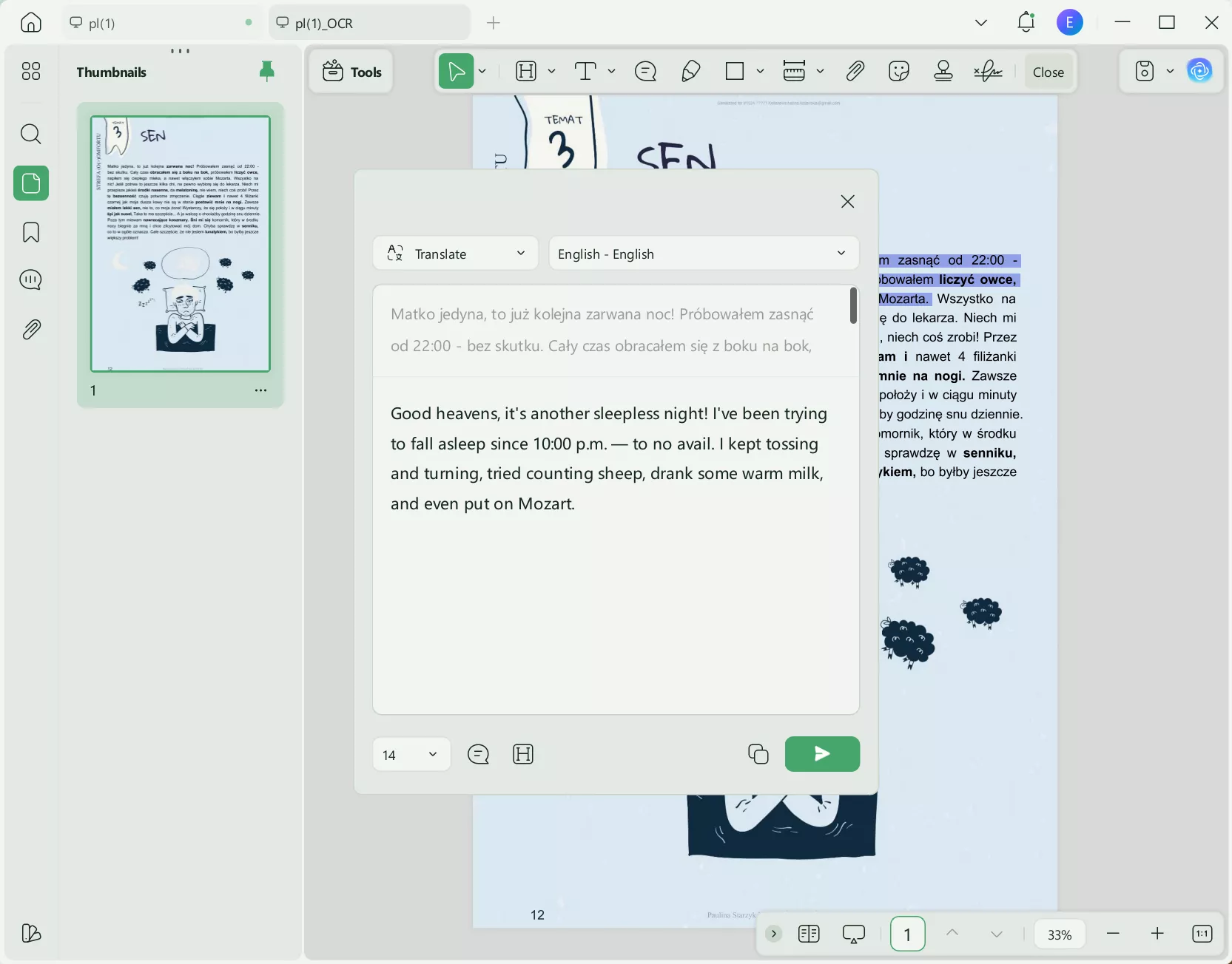 translate image polish to english translated text