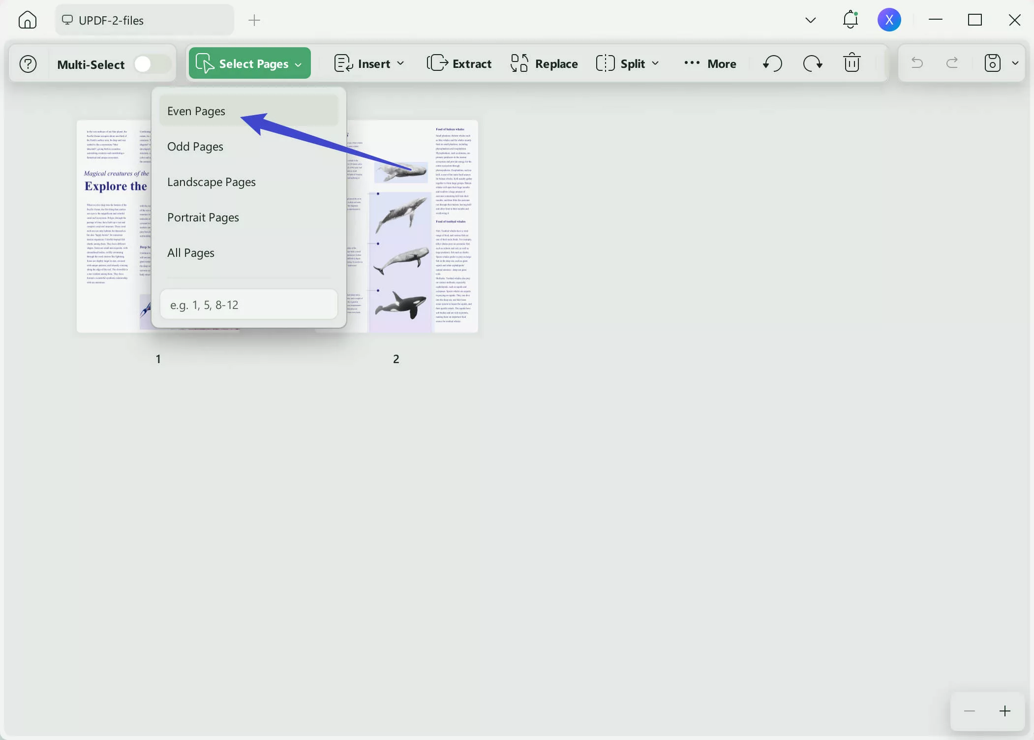 how do i split a word document into- multiple pdfs select pages