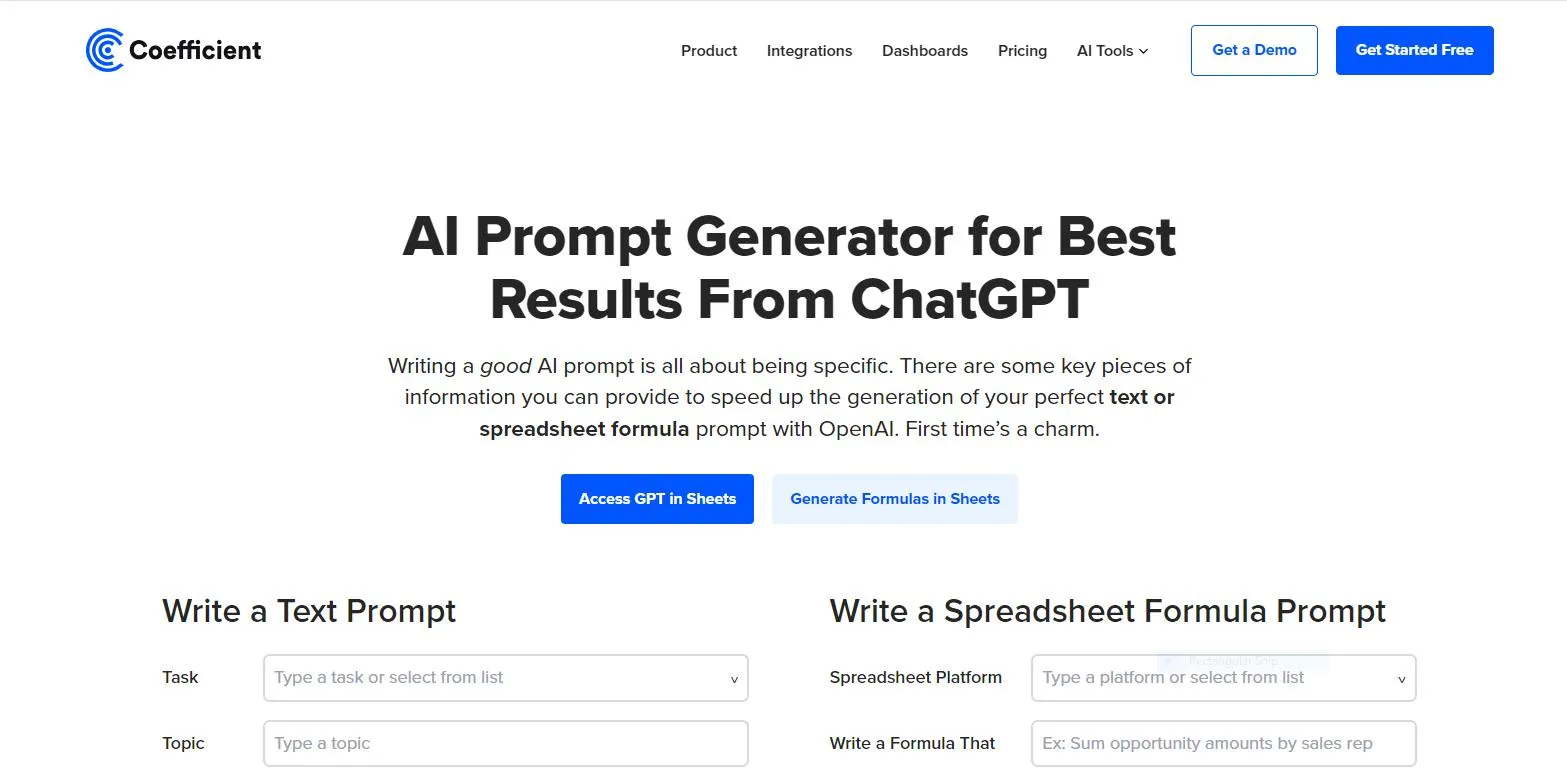 ai prompt generator Coefficient Official Website