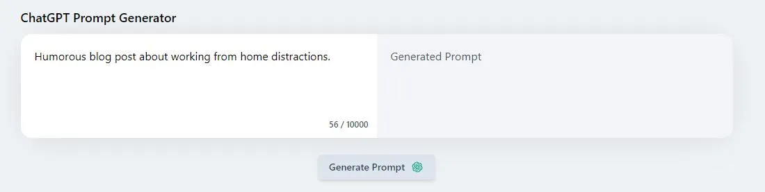 ai prompt generator The "Generate Prompt" Button