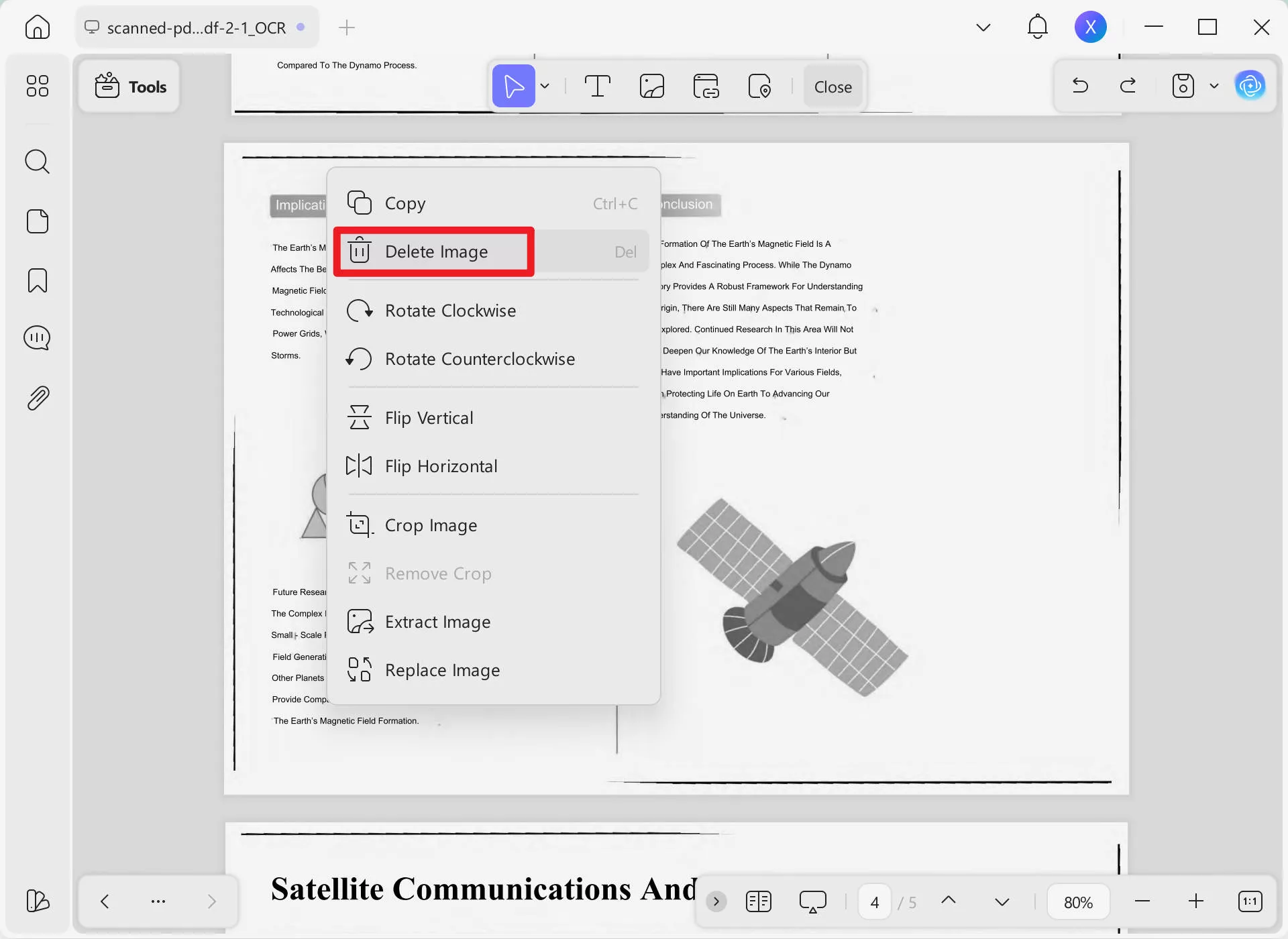 Straighten a Scanned PDF delete background image to Straighten a Scanned PDF with UPDF