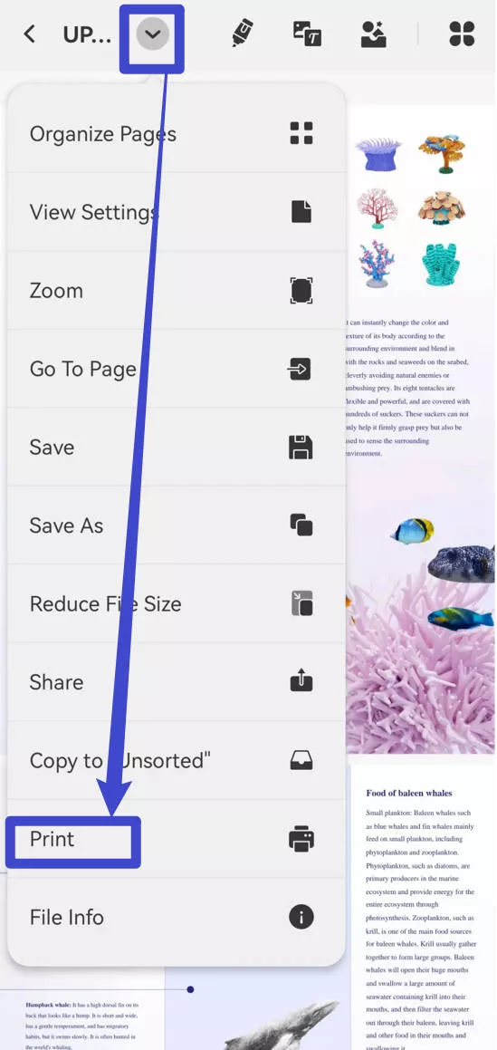 print pdf android updf print