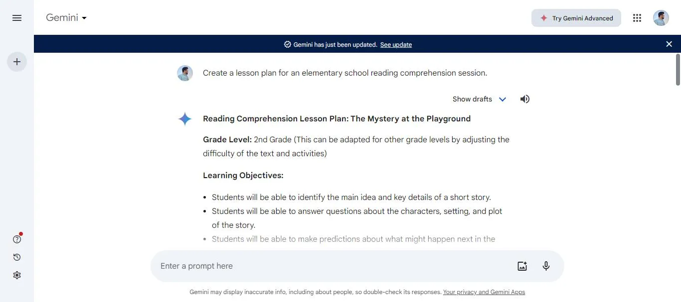 ai lesson plan generator enter the prompt with updf's ai assistant