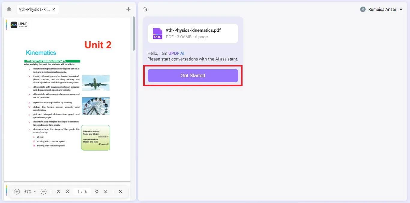 click get started with UPDF's AI Assistant Online