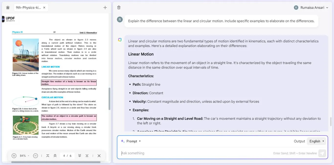 get explanations with UPDF's AI Assistant Online
