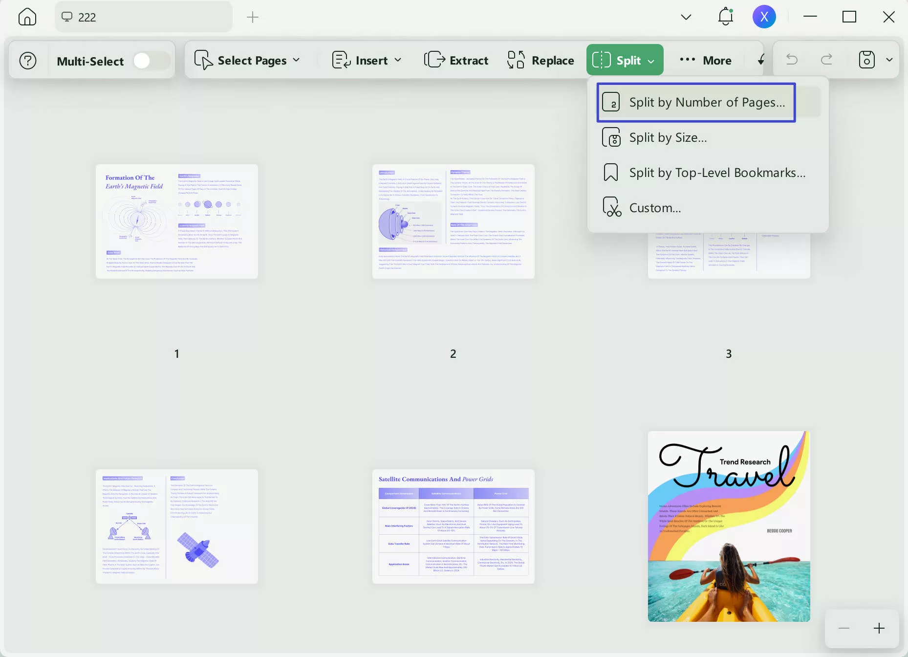 split pdf by size split