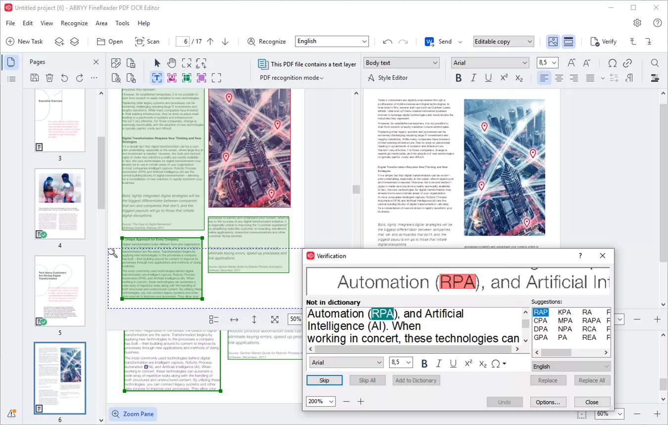 abbyy finreader linux ocr interface.