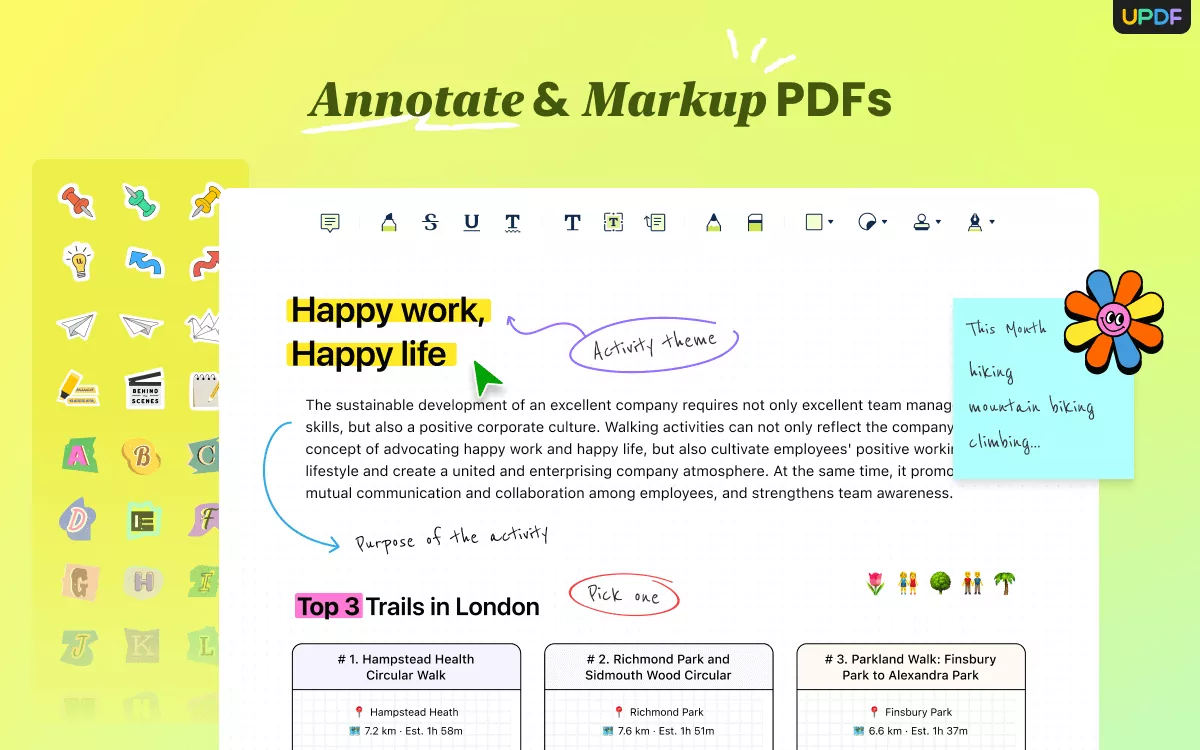 UPDF's PDF annotation feature