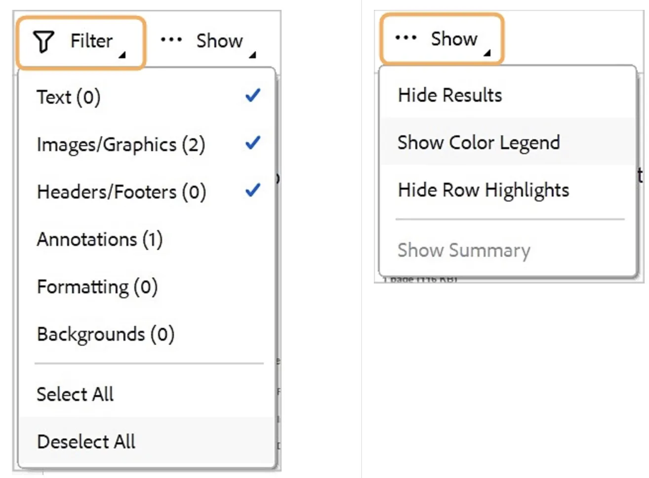 compare pdf adobe Filter and Show