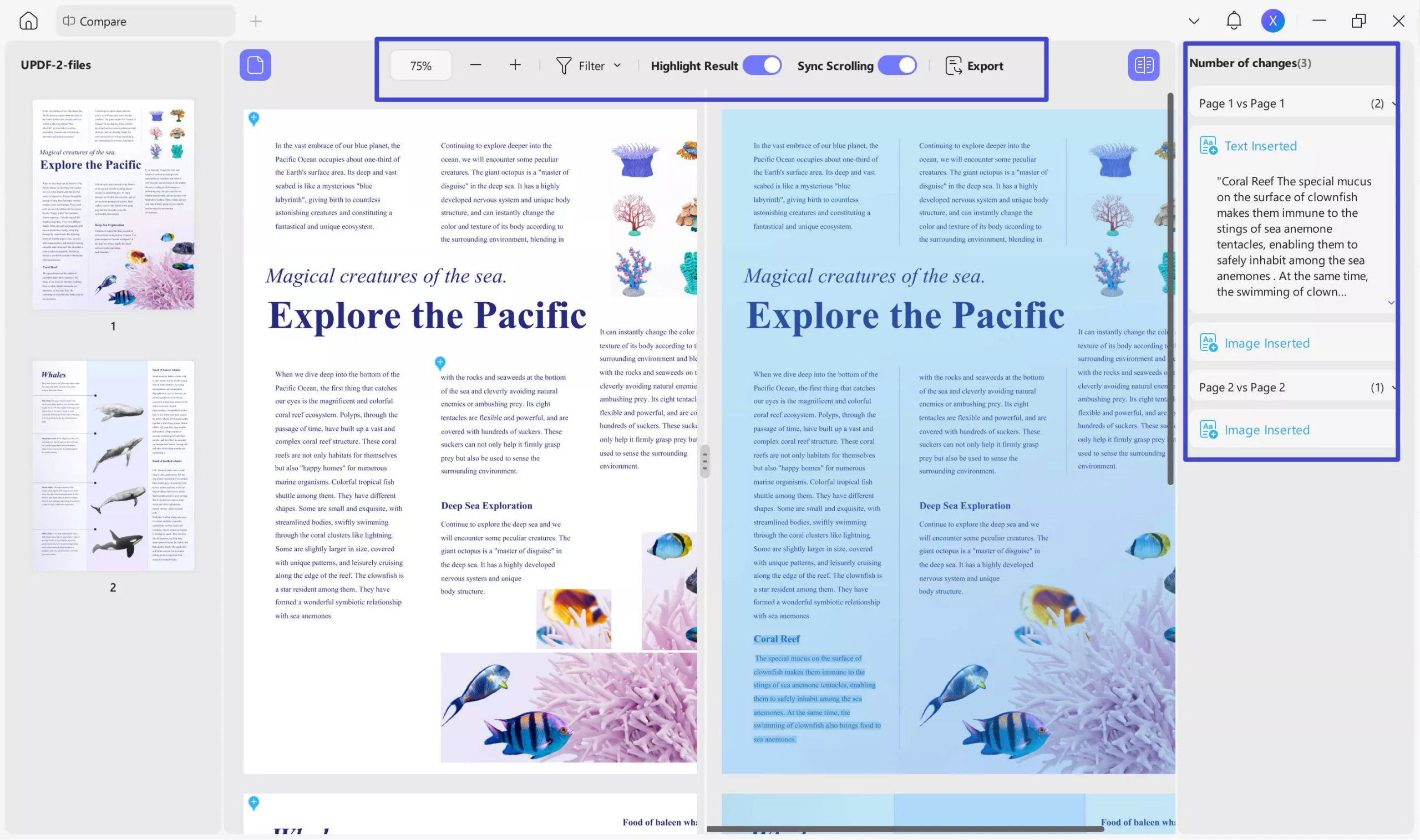 compare pdfs