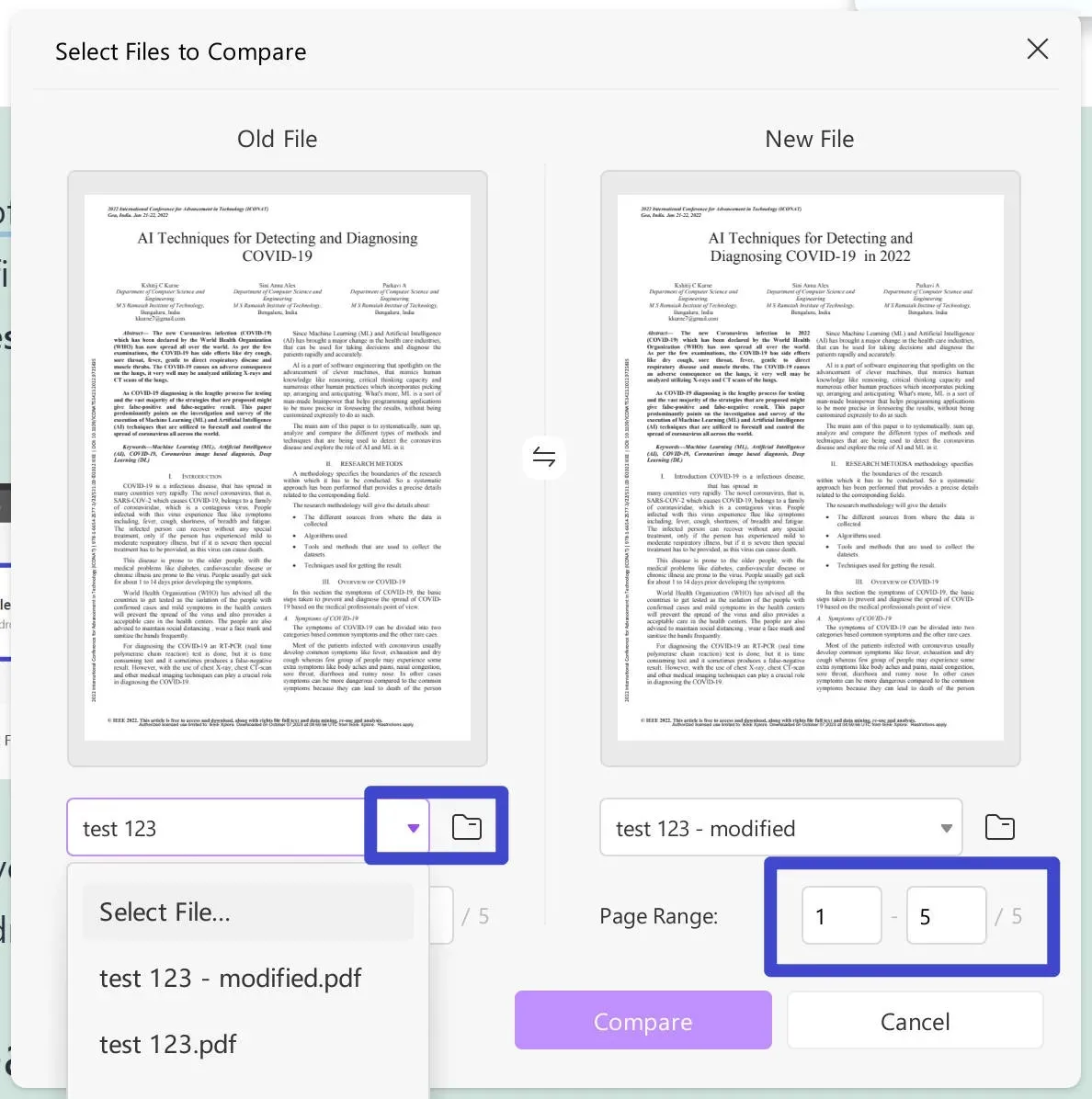 compare pdf adobe compare files updf