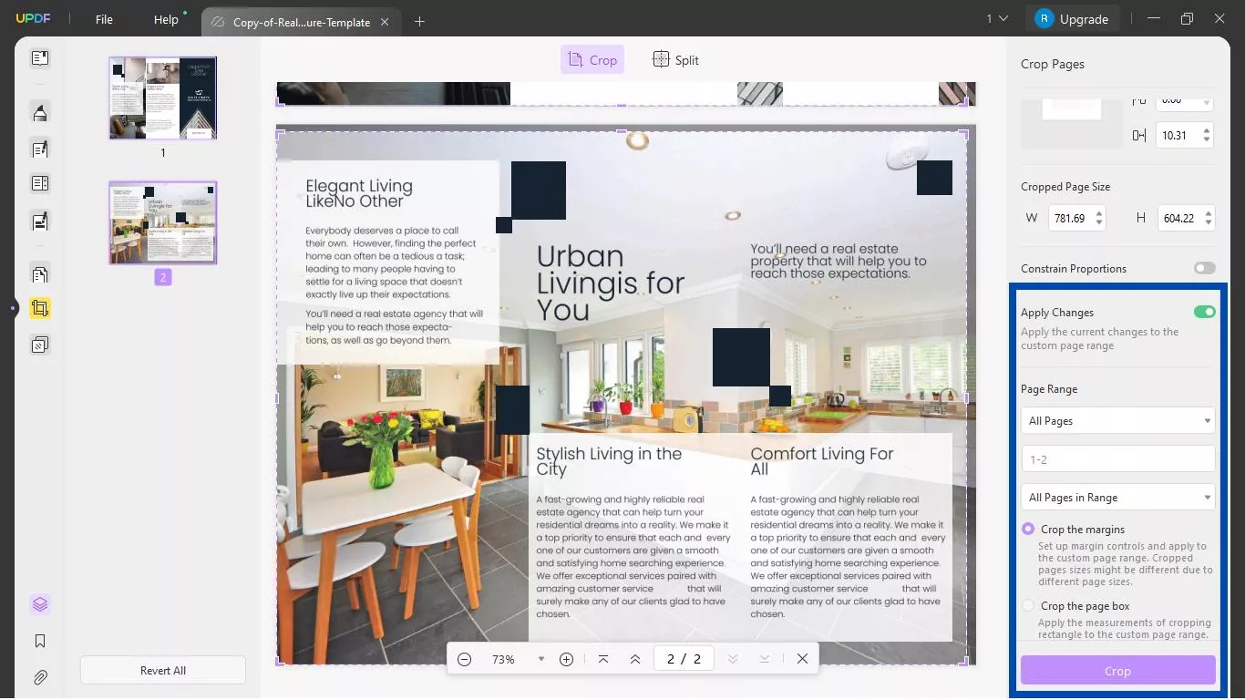 crop marks indesign enable the Apply Changes option with UPDF