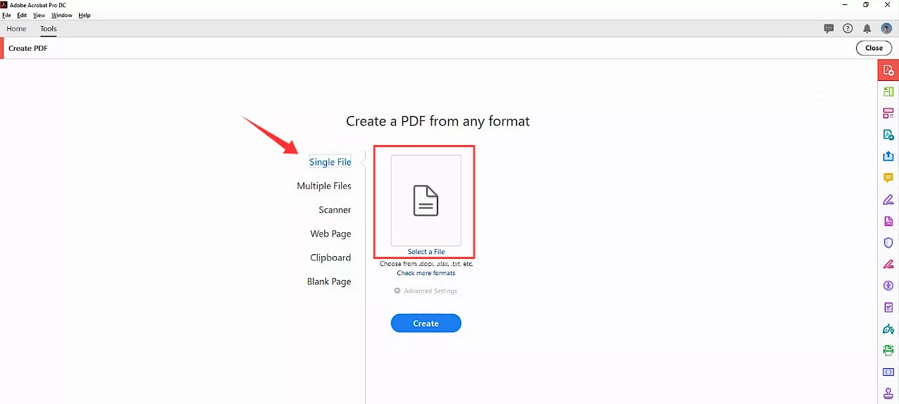 choose files to create PDF to choose INDD file on your computer with adobe
