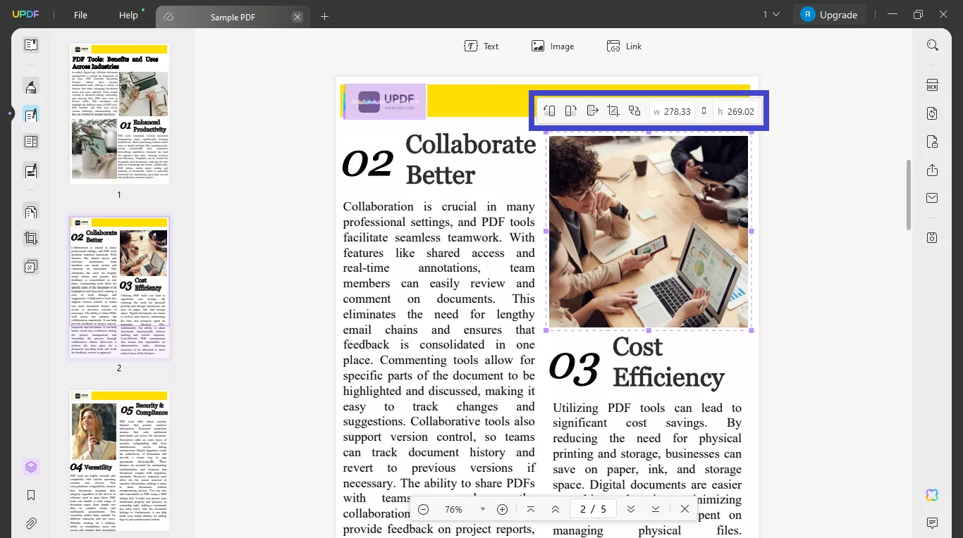 edit the PDF image with UPDF
