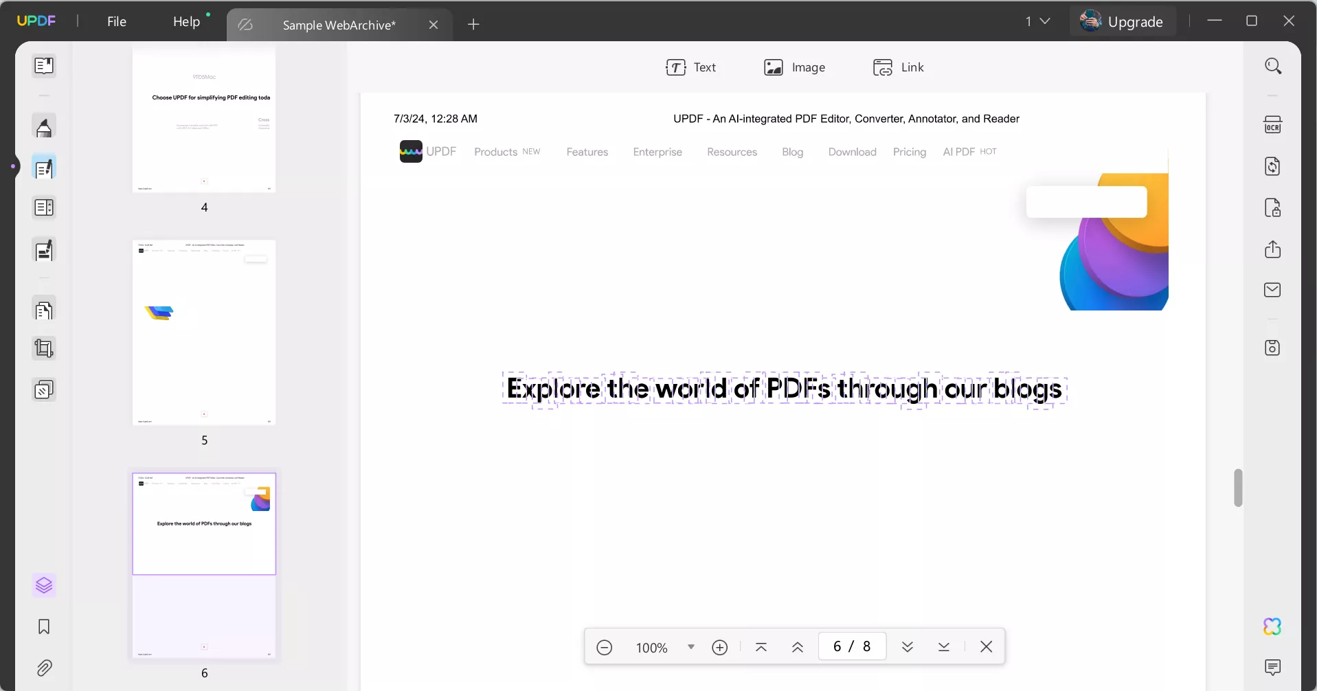 select text to edit with UPDF