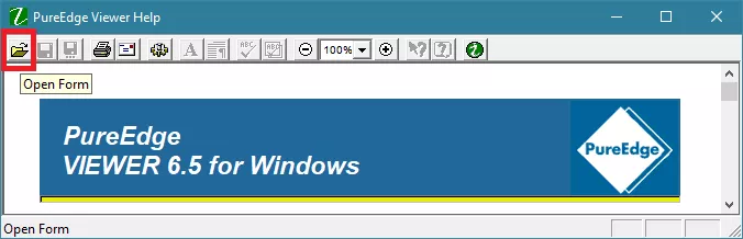 click Open Form in pureedge viewer