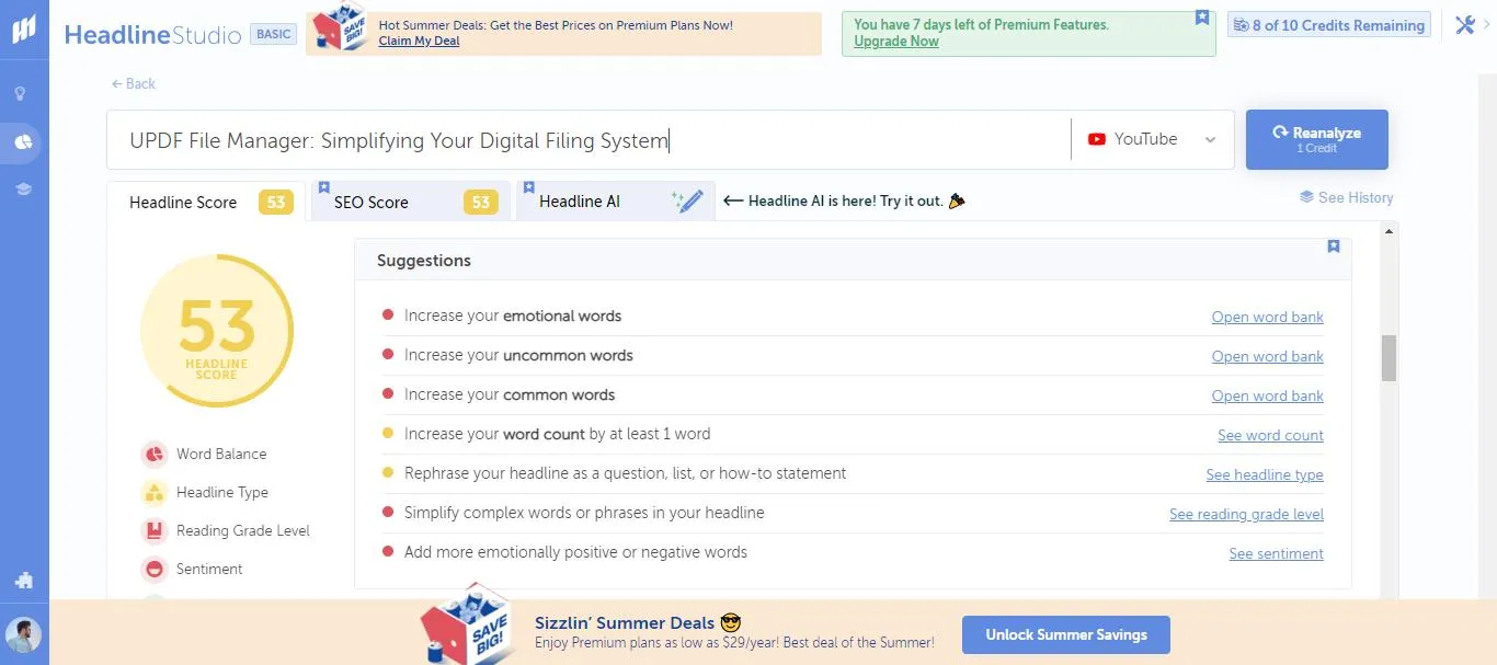 analyze your title with coschedule