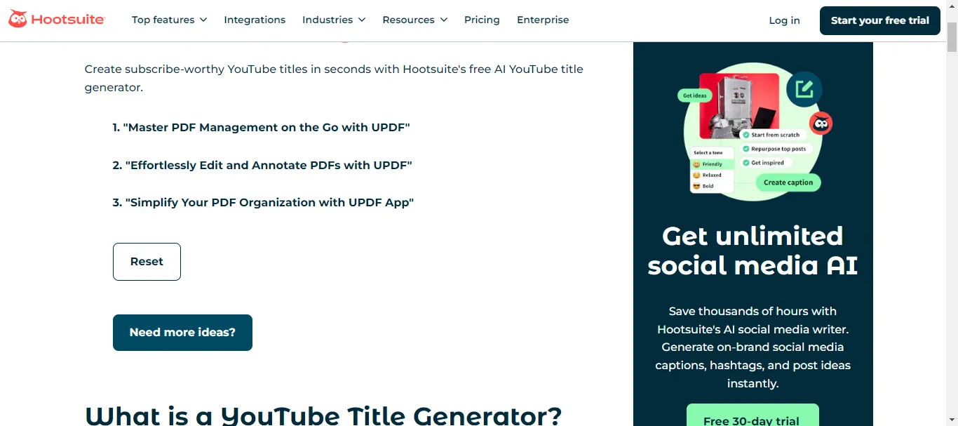 select your title with Hootsuite