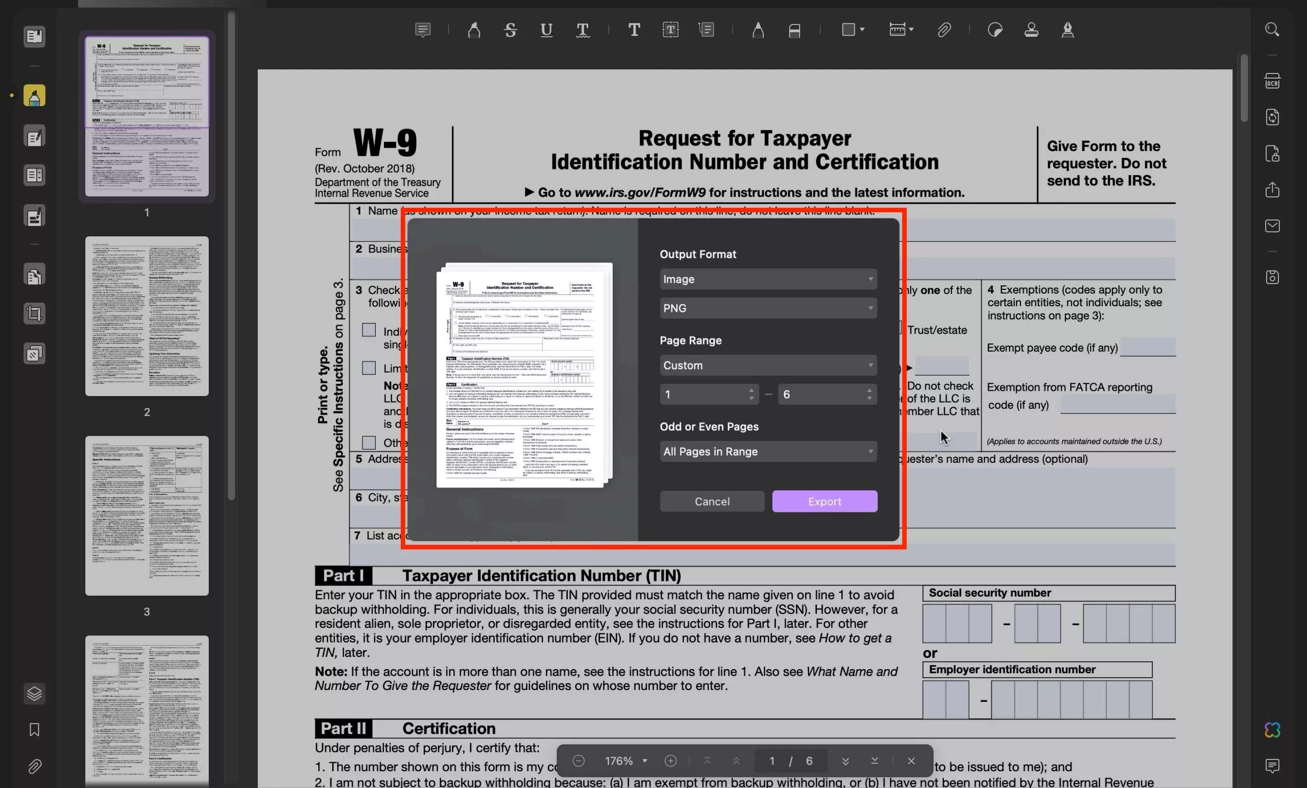 export pdf to images with updf